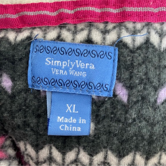 Woman's Pajama Hooded Poncho Simply Vera Wang Soft Fleece Size XL Lounge - Picture 8 of 12